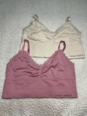 Laura Ashley Bralette Duo in Mauve & Cream